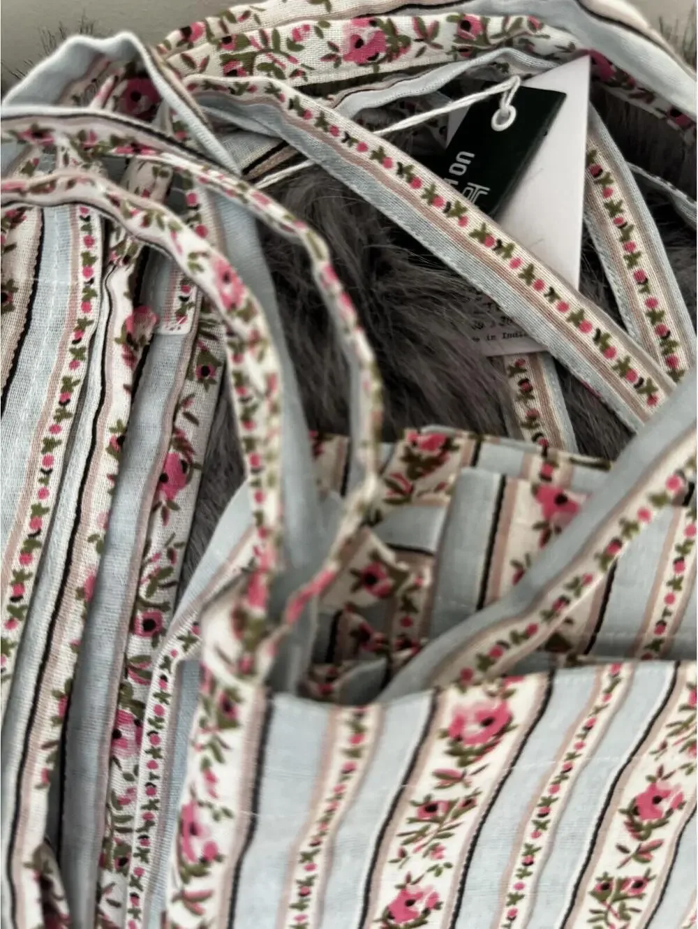 Urban Outfitters Paige Stripe Floral Café Curtain Set of 2 - 30” x 30” Open Box